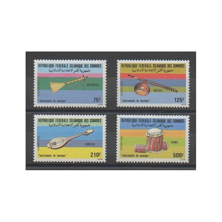 Stamps - Comoros - 1986 - Nb 443/446 - Music