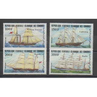 Timbres - Comores - 1984 - No 412/415 - Bateaux