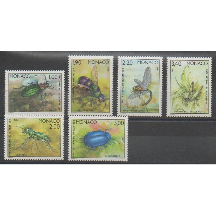 Timbres - Monaco - 1987 - No 1567/1571 - Insectes