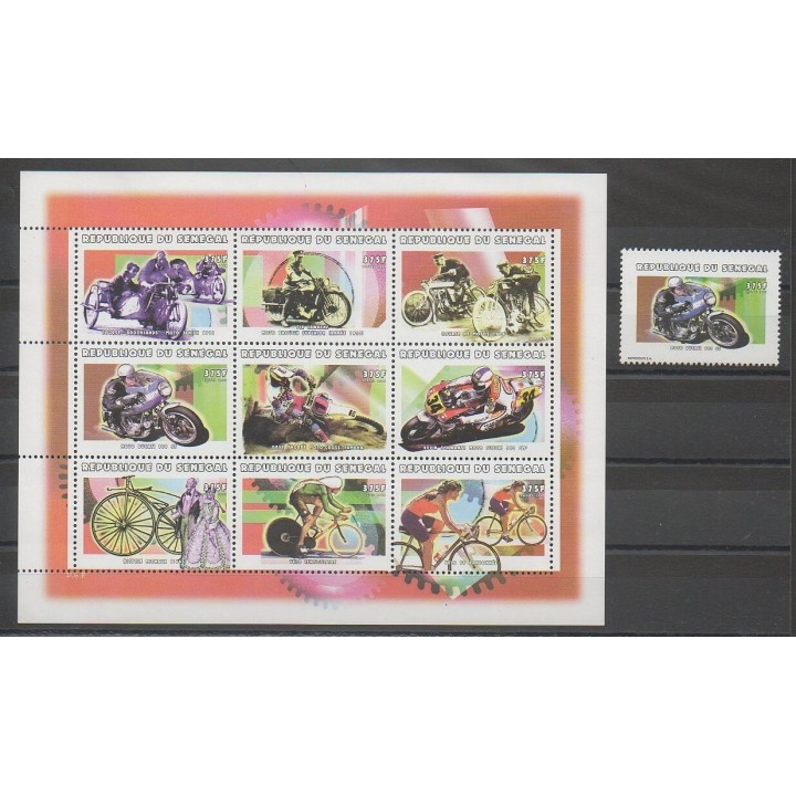 Timbres - Sénégal - 1999 - No 1428/1437 - Motos - Sports divers