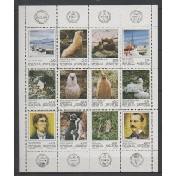 Argentine - 1986 - No 1522/1533 - Oiseaux - Animaux marins - Régions polaires