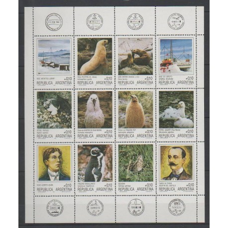 Argentine - 1986 - No 1522/1533 - Oiseaux - Animaux marins - Régions polaires