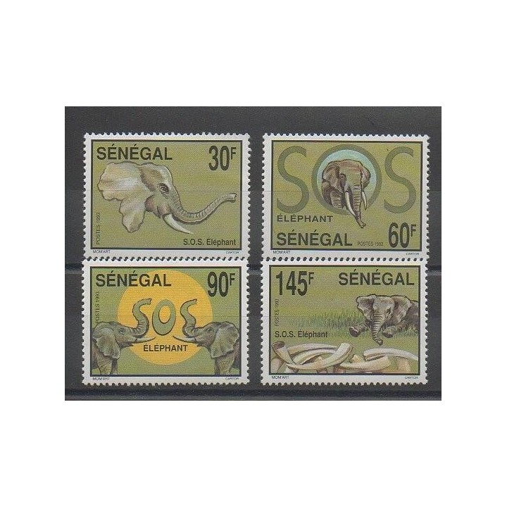 Stamps - Senegal - 1994 - Nb 1057/1060 - Mamals - Endangered species - WWF