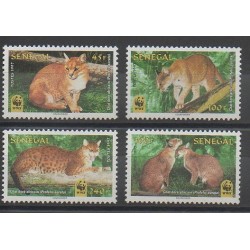 Sénégal - 1997 - No 1275/1278 - Chats - Espèces menacées - WWF