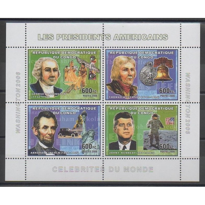 Timbres - Congo (République démocratique du) - 2006 - No 1765/1768 - Célébrités