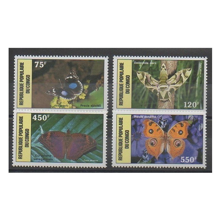 Stamps - Congo (Republic of) - 1987 - Nb PA371/PA374 - Insects