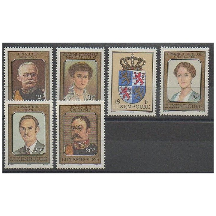 Timbres - Luxembourg - 1990 - No 1203/1208 - Royauté