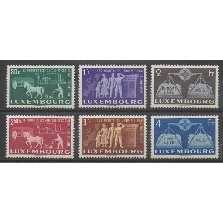 Stamps - Luxembourg - 1951 - Nb 443/448 - Europe