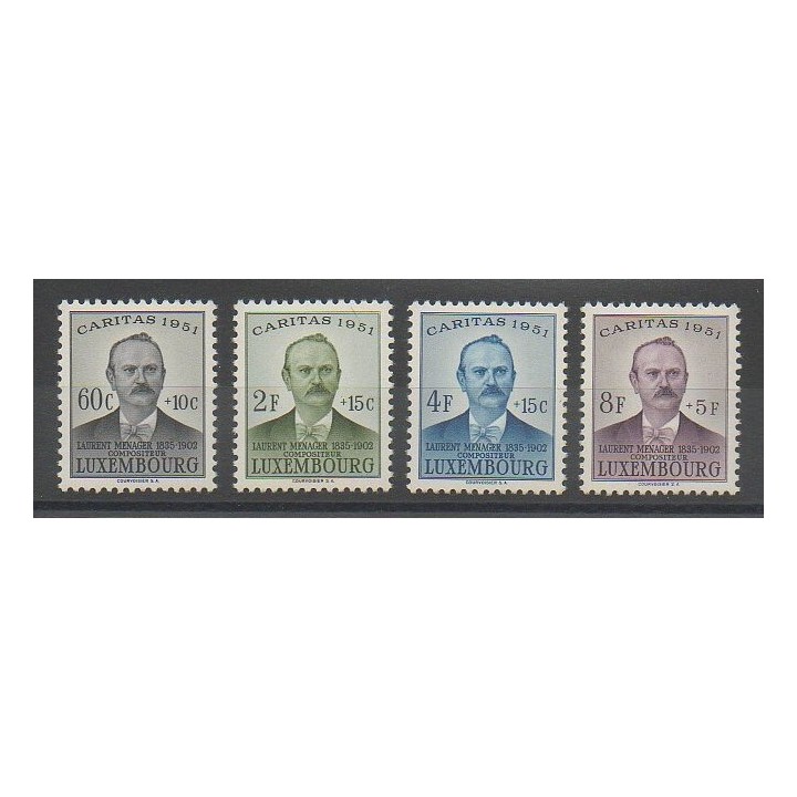 Timbres - Luxembourg - 1951 - No 449/452 - Musique