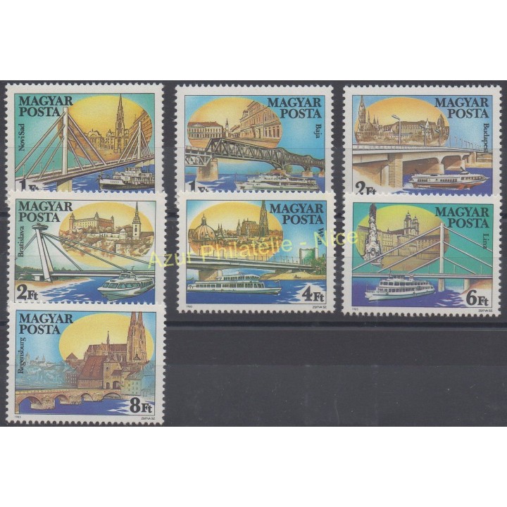 Timbres - Thème ponts - Hongrie - 1985 - No 2959/2965