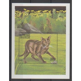 Stamps - Central African Republic - 1999 - Nb BF169 - Cats
