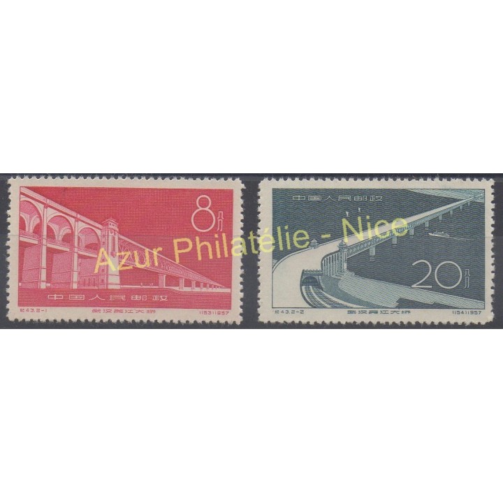 Stamps - Theme bridges - China - 1957 - Nb 1103/1104