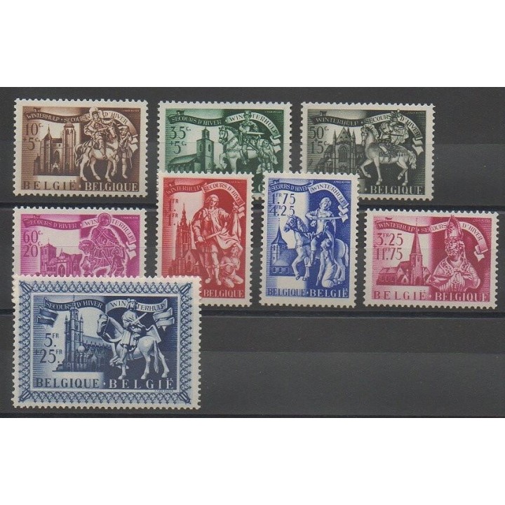 Timbres - Belgique - 1943 - No 631/638