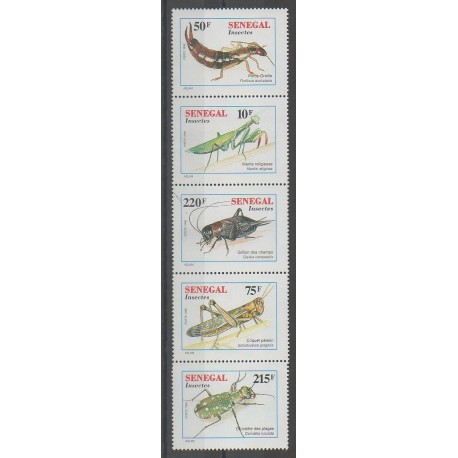 Sénégal - 1996 - No 1207/1211 - Insectes