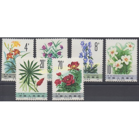 Stamps - Theme flowers - China - 1982 - Nb 2511/2516