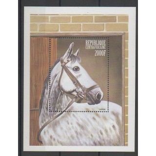 Stamps - Central African Republic - 1999 - Nb BF168 - Horses