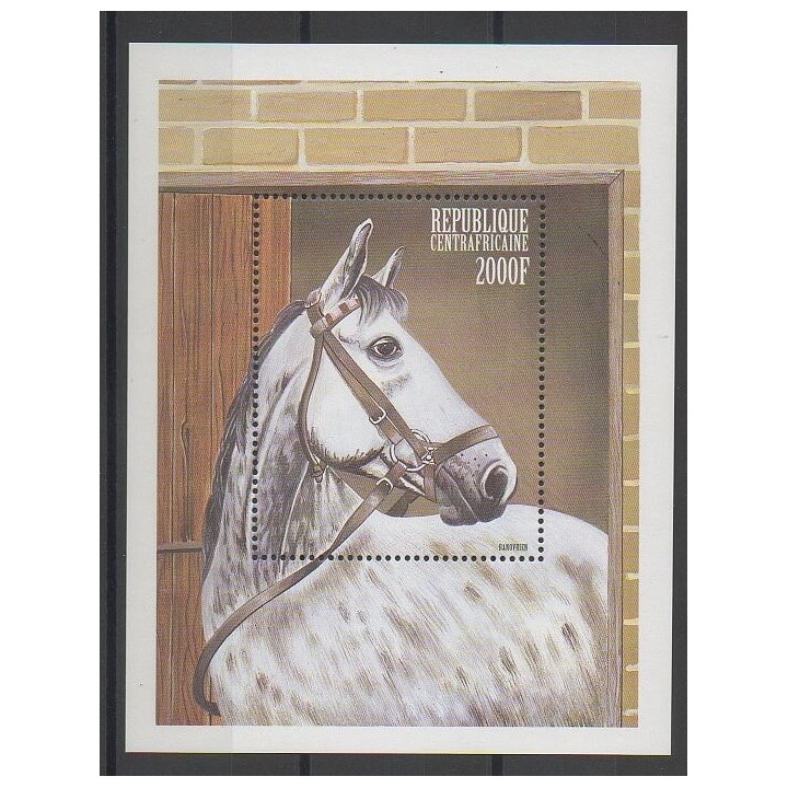 Stamps - Central African Republic - 1999 - Nb BF168 - Horses