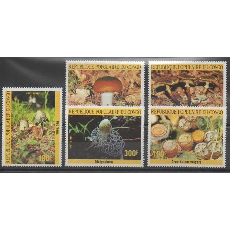 Congo (Republic of) - 1985 - Nb 764/768 - Mushrooms