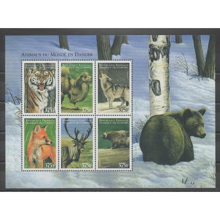Stamps - Comoros - 1999 - Nb 997/1002 - Endangered species - WWF