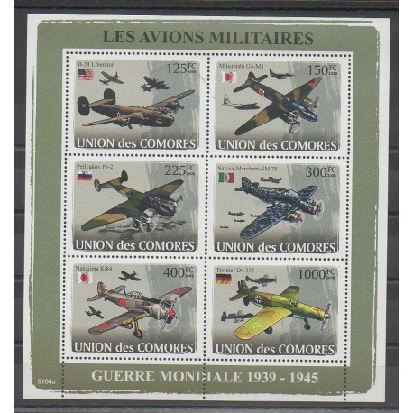 Comores - 2008 - No 1213/1218 - Avions - Seconde Guerre Mondiale