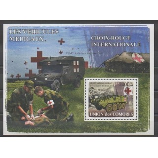 Timbres - Comores - 2008 - No BF118 - Santé ou Croix-Rouge - Voitures