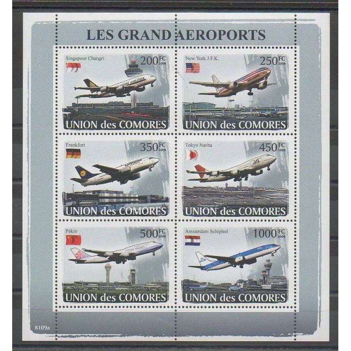 Timbres - Comores - 2008 - No 1243/1248 - Avions