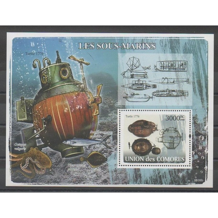 Stamps - Comoros - 2008 - Nb BF121 - Boats