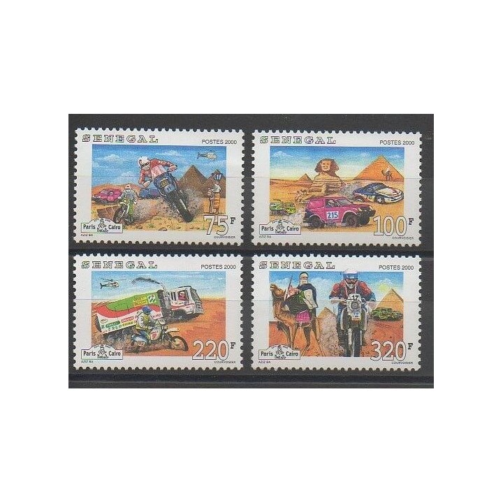 Timbres - Sénégal - 2001 - No 1609/1612 - Sports divers - Voitures - Motos