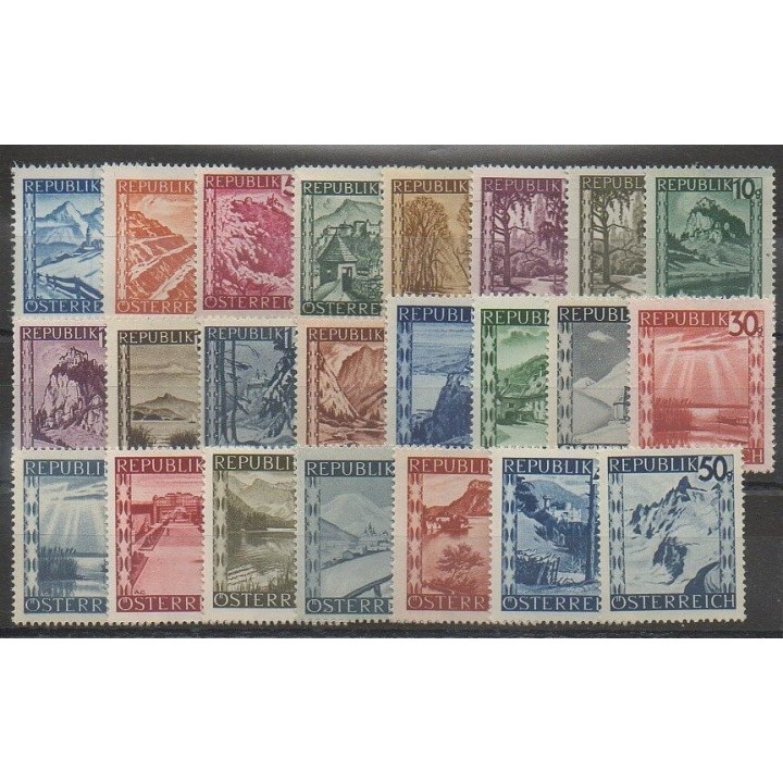 Stamps - Austria - 1945 - Nb 600/622 - Sights
