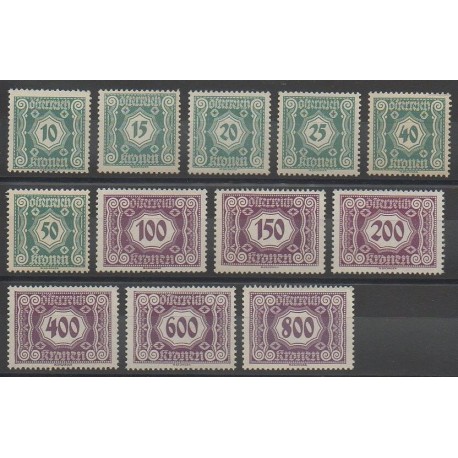 Autriche - 1922 - No T111/T122