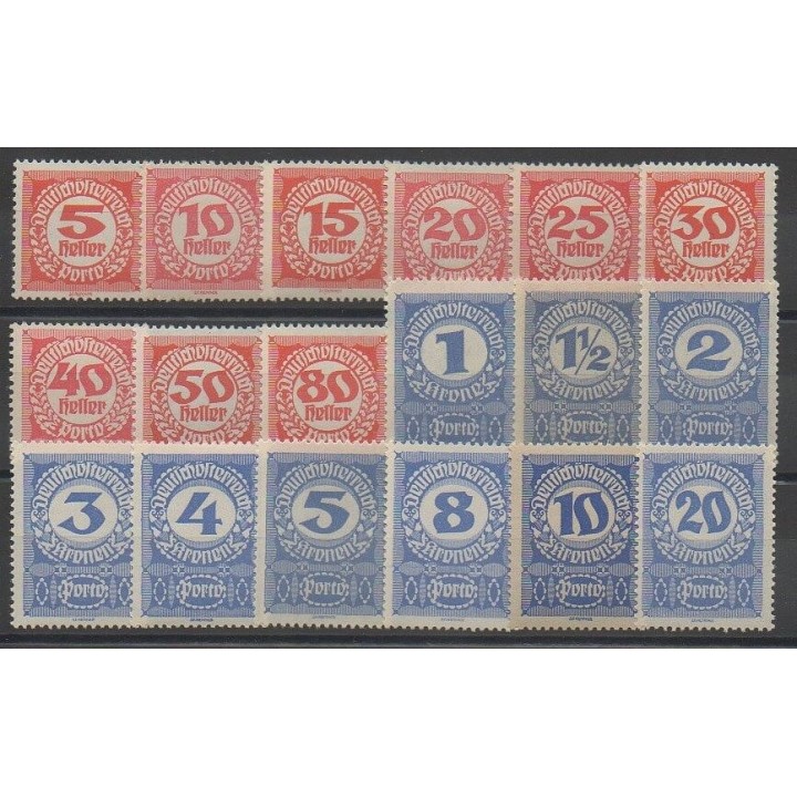 Timbres - Autriche - 1919 - No T75/T92