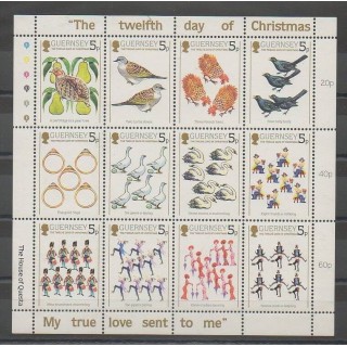 Stamps - Guernsey - 1984 - Nb BF4 - Christmas - Birds