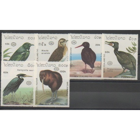 Laos - 1990 - No 965/970 - Oiseaux