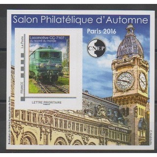 Timbres - France - Feuillets CNEP - 2016 - No CNEP73 - Trains