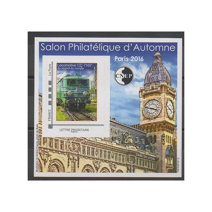 Timbres - France - Feuillets CNEP - 2016 - No CNEP73 - Trains