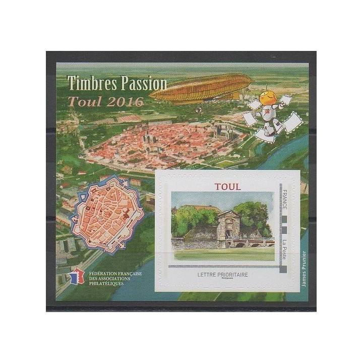 Timbres - France - Feuillets FFAP - 2016 - No FFAP12 - Sites  - Ballons - Dirigeables