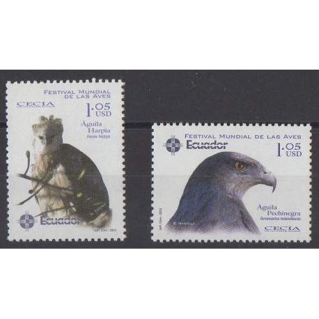Ecuador - 2003 - Nb 1753/1754 - Birds - Raptors