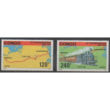 Congo (République du) - 1991 - No 903/904 - Trains