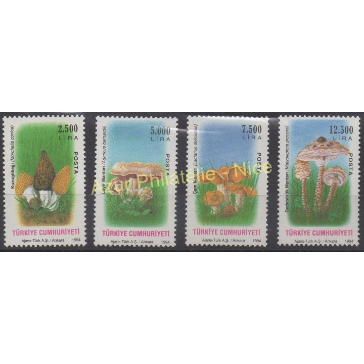 Timbres - Thème champignons - Turquie - 1994 - No 2780/2783