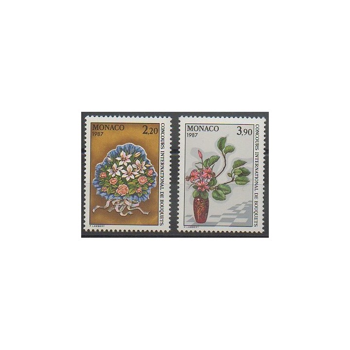 Stamps - Monaco - 1986 - Nb 1551/1552 - Roses - Flowers