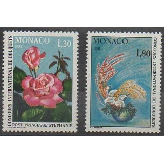 Stamps - Monaco - 1980 - Nb 1251/1252 - Roses - Flowers
