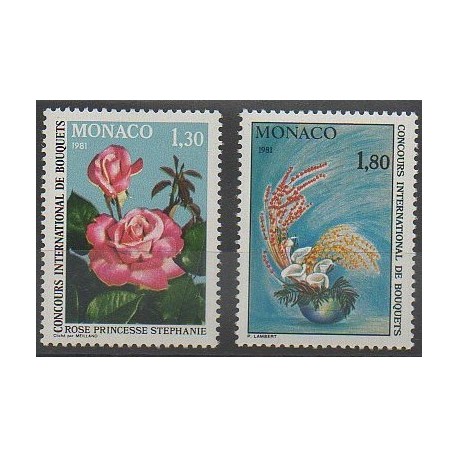 Monaco - 1980 - No 1251/1252 - Roses - Fleurs