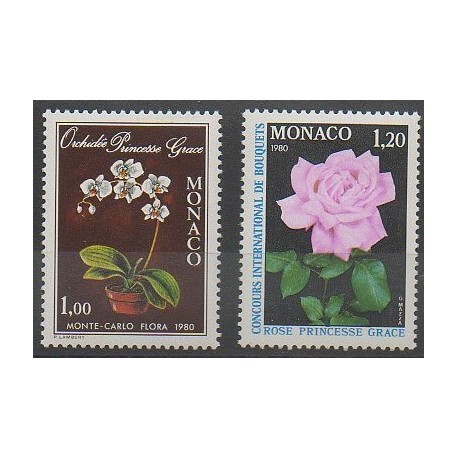 Monaco - 1979 - No 1199/1200 - Roses - Orchidées