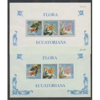 Stamps - Ecuador - 1972 - Nb BF22 dentelés et non dentelés - Flowers