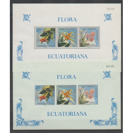 Ecuador - 1972 - Nb BF22 dentelés et non dentelés - Flowers