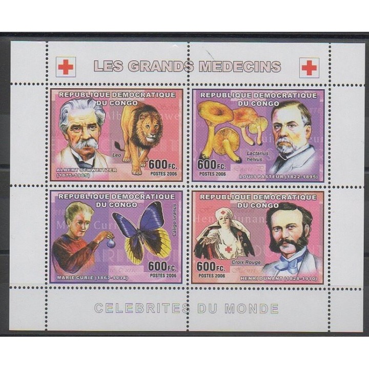 Timbres - Congo (République démocratique du) - 2006 - No 1777/1780 - Santé ou Croix-Rouge - Sciences et Techniques