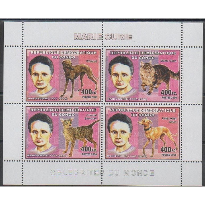Stamps - Congo (Democratic Republic of) - 2006 - Nb 1737/1740 - Science - Dogs - Cats