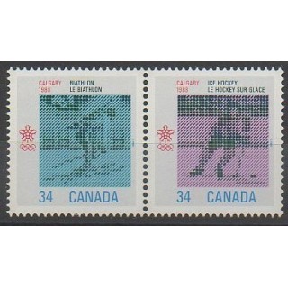 Timbres - Canada - 1986 - No 971/972 - Jeux olympiques d'hiver