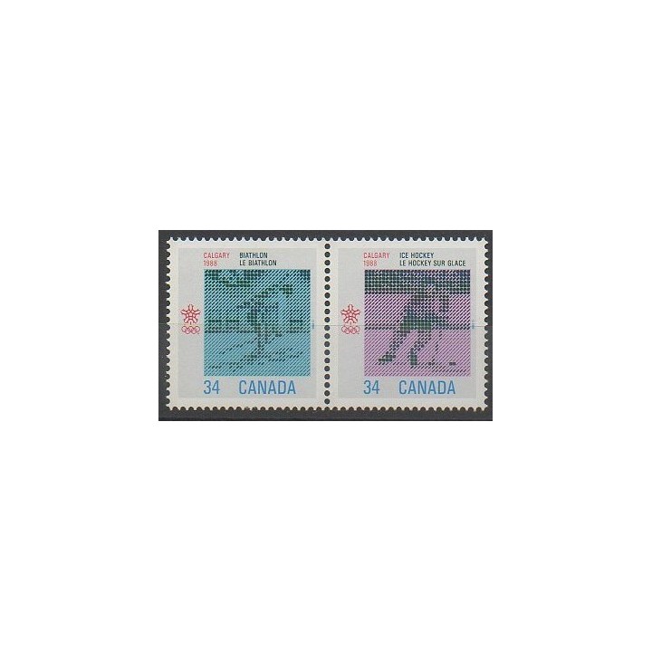 Timbres - Canada - 1986 - No 971/972 - Jeux olympiques d'hiver