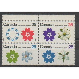 Stamps - Canada - 1970 - Nb 429/432 - Flowers - Exhibition